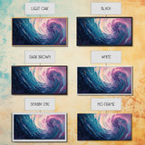 Abstract Wave, Ocean Swirl, Panoramic Art, Canvas Print, Coastal Decor, Teal Wall Art, Nautical Wall Art, Whimsical Art, Surf Wall Art