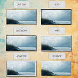 Seascape painting, coastal wall art, framed canvas print, beach painting, nautical decor, extra wide art, panoramic wall art