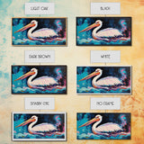 Bird art, pelican painting, framed canvas print, coastal decor, extra wide art, tropical painting, colorful abstract wall art