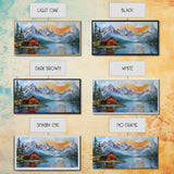Mountain Cabin, Rustic Art, Lake Tahoe Art, Above Sofa Art, Landscape Painting, Bedroom Art, Framed Canvas Print, Farmhouse Art