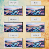 River Landscape, Abstract Art, Geometric Wall Art, Horizontal Wall Art, Extra Wide Art, Canvas Print, Living Room Art