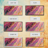 Pink Abstract, fluid art, cosmic energy, modern painting, blotter art, moody wall art, extra wide art, Framed Canvas Print, therapy art
