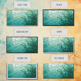 Kelp Forest Art, Coastal Landscape Art, Nautical Wall Art, Framed Canvas Print, Ocean Inspired Artwork, Blue and Green Wall Art