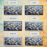 Seashell Beach Art, coastal wall art, oyster shell painting, blue and green wall art, framed canvas print, extra wide art