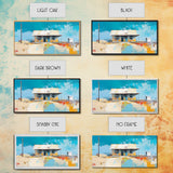 Desert House Art, southwest wall art, rustic decor, boho art, farmhouse art, coastal painting, framed canvas print