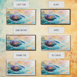 Floating Rock Art, surreal ocean painting, teal wall art, light pink wall art, moody art, nautical wall art, framed canvas print