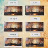 Forest at Dusk, moody art, fall landscape painting, pine tree art, framed canvas print, extra wide art, autumn wall art, rustic decor