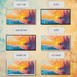 Fiery Sunset, Moody Art, Lake Tahoe Art, Colorful Landscape, Southwest Wall Art, Panoramic Painting, Framed Canvas Print, Nature Art