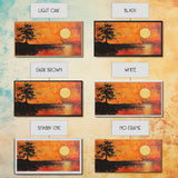 Sunset Tree, orange wall art, oak tree art, moody art, panoramic art, extra wide art, rustic wall art, Framed Canvas Print