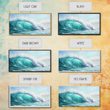 Ocean Wave, seascape painting, surf wall art, nautical decor, blue and green wall art, coastal landscape art, Canvas Print