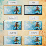 Vibrant Pine Tree, pine tree art, landscape painting, blue and green wall art, colorful abstract art, wabi sabi art, Canvas Print