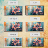Bright floral, pink orange, Canvas Print, poppy wall art, pink orange wall art, whimsical art, flower painting, above sofa art
