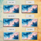 Blue Pink Abstract, Fluid Art, Ocean Inspired, Canvas Print, Whimsical Art, Light Pink Wall Art, Teal Wall Art, Therapy Art