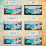 Pastel Ocean, Colorful Coastal Painting, Seascape Art, Nautical Decor, Coastal Cowgirl Wall Art, Canvas Print, Extra Wide Art