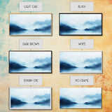 Misty Mountains, Moody Landscape, Lake Tahoe Art, Wabi Sabi Art, Extra Wide Wall Art, Coastal Wall Art, Canvas Print, Bedroom Art