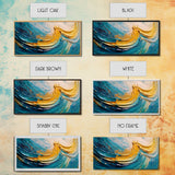 Abstract Ocean, Textured Painting, Teal Wall Art, Nautical Decor, Horizontal Wall Art, Framed Canvas Print, Coastal Decor, Extra Wide Art