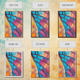 Abstract texture, pink abstract art, teal wall art, mosaic wall art, framed canvas print, geometric wall art, colorful home decor