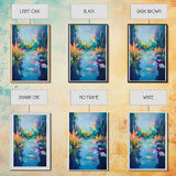 Water Lily Painting, Impressionist Landscape, Tranquil Pond Art, Botanical Prints, Nature Wall Art, Canvas Print