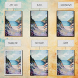 Coastal Cliff Path, coastal wall art, beach house decor, landscape painting, tropical wall art, Hawaii art, Canvas Print