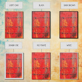 Barbed Wire, Chicano Art, Industrial Wall Art, Rustic Decor, Moody Art, Red Abstract Art, Framed Canvas Print, Gift Idea