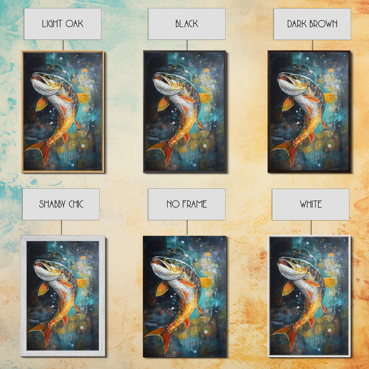 Vibrant Trout Art, Fly Fishing Art, Lake Tahoe Art, Rustic Wall Art, Nature Inspired Decor, Fisherman Gift, Canvas Print