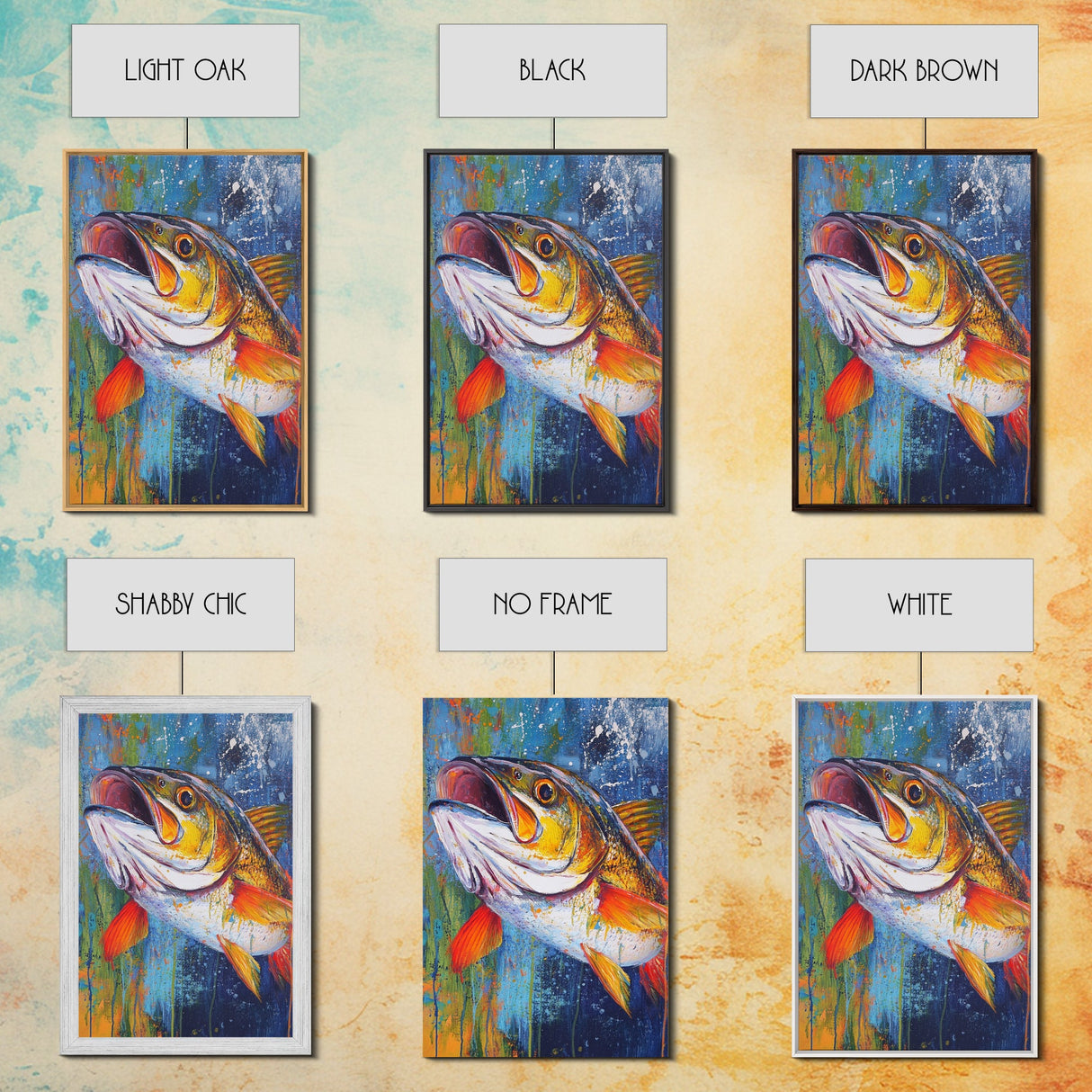 Trout Painting, Fly Fishing Art, Rustic Decor, Lake Tahoe Art, Nautical Wall Art, Coastal Decor, Framed Canvas Print, Gift Idea
