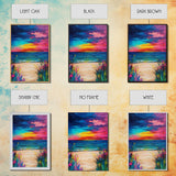 Colorful Sunset, coastal painting, seascape painting, pink orange wall art, Canvas Print, coastal cowgirl wall art, above bed wall art