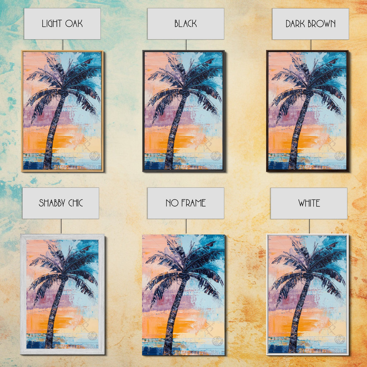Palm Tree, tropical painting, coastal decor, surf wall art, Hawaii art, beach house decor, ocean painting, framed canvas print