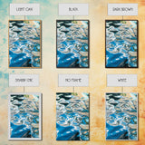 Water Reflection, abstract art, teal wall art, coastal decor, wabi sabi art, minimalist art, framed canvas print, wall decor