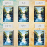 Tranquil River, Forest Reflection, Canvas Print, Landscape Painting, Rustic Art, Above Bed Wall Art, Nature Art, Gift Idea