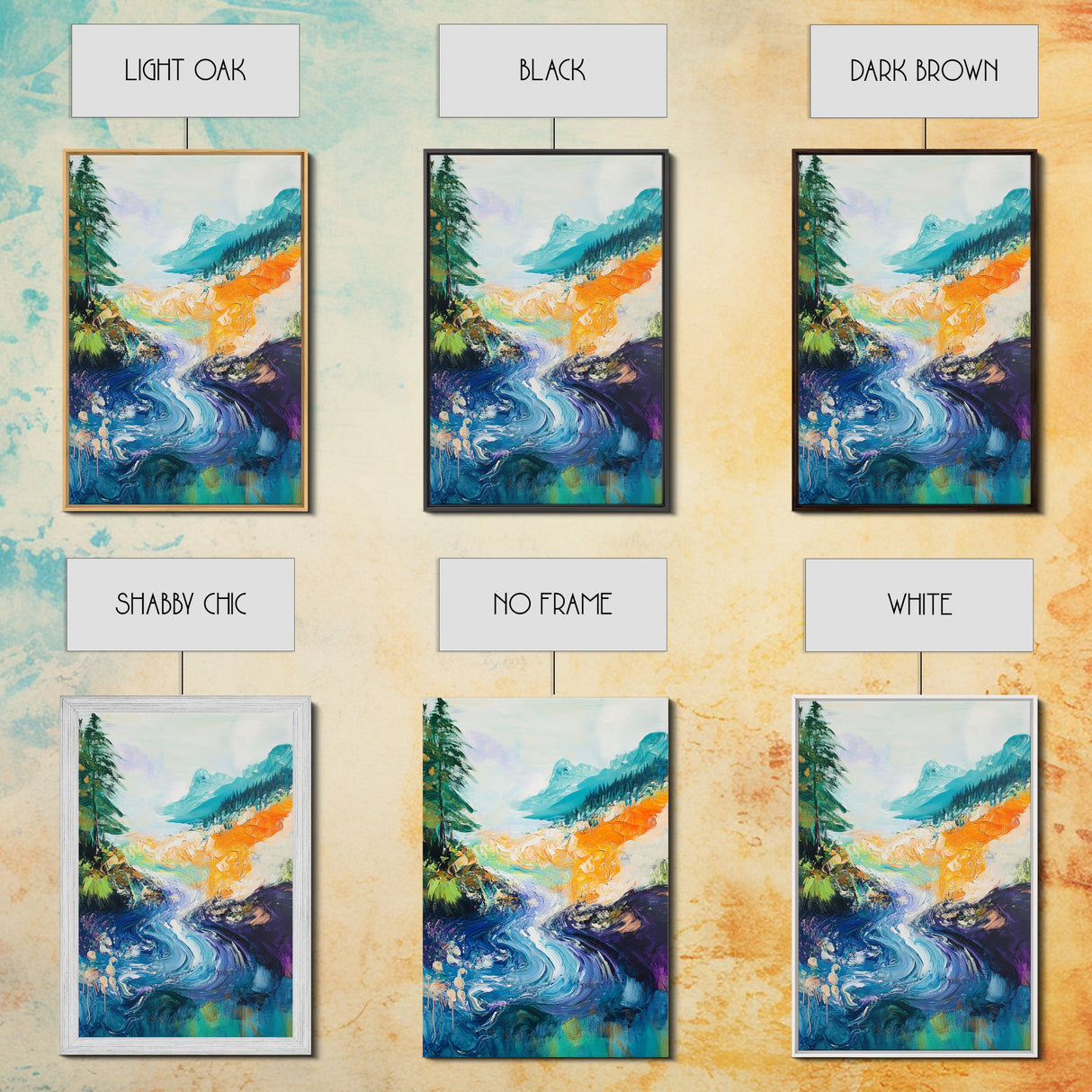 Mountain River Art, Coastal Landscape Painting, Smoky Mountain Art, Nature Wall Art, Living Room Decor, Canvas Print, Gift Idea
