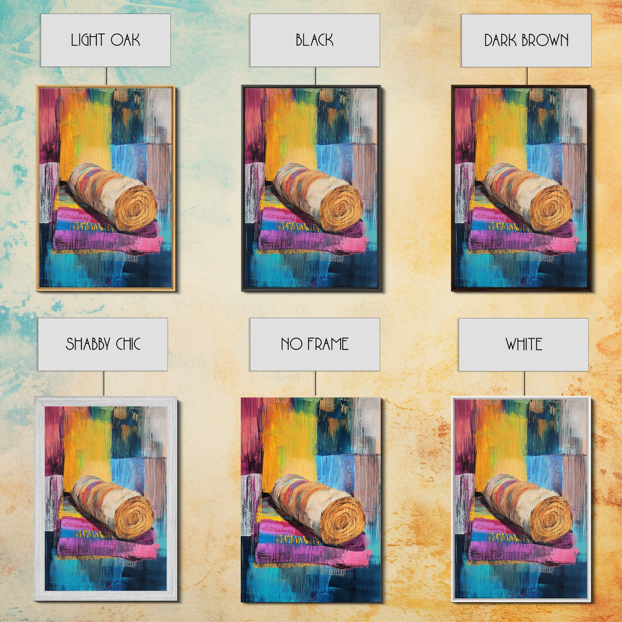 Abstract Roll, Wabi Sabi Art, Modern Abstract Art, Geometric Wall Art, Colorful Art, Minimalist Art, Canvas Print, Gift Idea