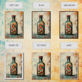 Snake in Bottle Canvas Print Dark Fantasy Art, Mysterious Wall Decor, Surrealism Artwork, Eclectic Home Decor, Gothic Wall Art