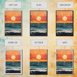 Vibrant Sunset Seascape Canvas Print, Beach House Art, Coastal Sunset Painting, Ocean View Wall Art, Nautical Home Decor, Serene Landscape