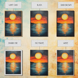Sunset Reflection Framed Canvas Print | Beach Wall Art | Coastal Sunset Painting | Modern Home Decor | Large Wall Art | Gift Idea