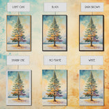 Winter Pine Tree Canvas Print Seasonal Landscape Art Snowy Forest Painting Nature Wall Art Christmas Home Decor Cozy Living Room