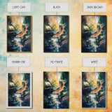 Abstract Koi Fish Painting Canvas Print Vibrant Water Art Modern Home Decor Zen Wall Art Office Nature Art Gift Meditation Artwork