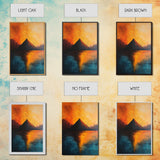 Volcano Eruption Landscape Framed Canvas Print Fiery Nature Wall Art Dramatic Sunset Mountain Scene Living Room Statement Piece