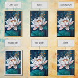 Lotus Flower Canvas Print Zen Wall Art Spiritual Meditation Decor Feminine Botanical Painting Bedroom Bathroom Boho Gift