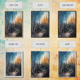 Burnt Forest, Forest At Dusk Painting, Moody Art, Nature Wall Art, Dark Landscape Painting, Abstract Forest Art, Framed Canvas Print