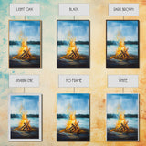 Lakeside Bonfire, Camping Art, Outdoor Wall Art, Cozy Campfire Painting, Nature Art, Rustic Decor, Above Couch Art, Canvas Print