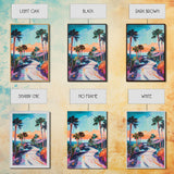 Palm Sunset, Coastal Cowgirl Wall Art, Southwest Wall Art, Surf Wall Art, Pink Orange Wall Art, Canvas Print, Extra Wide Art