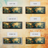 Gold World Map Framed Canvas Print Elegant Travel Wall Art, Luxury Office Decor, Metallic Abstract Map Painting, Modern Home Artwork
