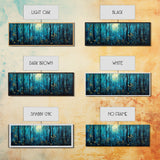 Moonlit Forest Wall Art, Mystical Woodland Painting, Dark Blue Nature Art, Enchanted Trees, Cozy Cabin Decor, Bedroom Wall Art