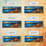 Cozy Campfire Night Painting, Rustic Cabin Decor, Warm Autumn Wall Art, Outdoor Adventure Art, Living Room Wall Art