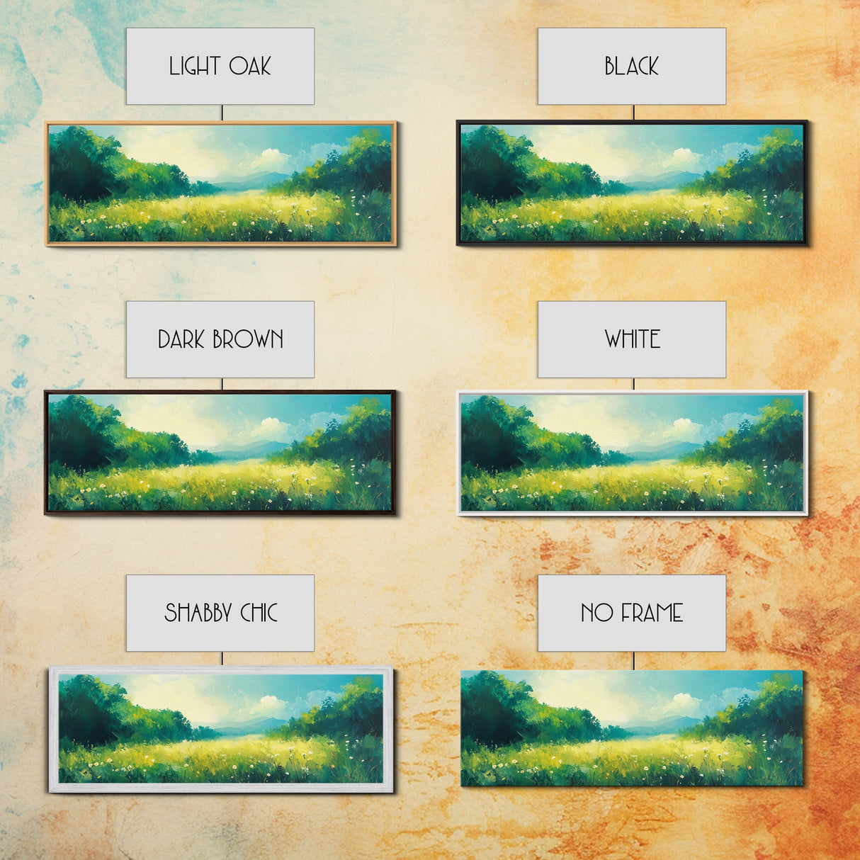 Serene Meadow Landscape Framed Canvas Print Nature Wall Art Impressionist Painting Summer Home Decor Bedroom or Office Wall Accent