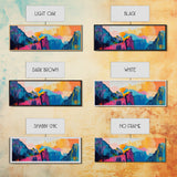 Colorful Mountain Reflections Canvas Print - Abstract Nature Wall Art, Vibrant Sunset Painting, Home Decor, Bold Artistic Statement