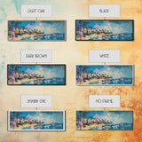Tropical Beach Houses Framed Canvas Print Coastal Wall Art Vibrant Colorful Painting Modern Decor Large Art Living Room Office Art