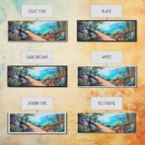 Coastal Pathway Painting Vibrant Beach Landscape Art Mediterranean Seaside Wall Decor Nature Artwork Living Room