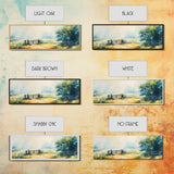 Country Gate Painting Rustic Farmhouse Landscape Art Tranquil Field Wall Decor Cozy Pastoral Artwork Entryway
